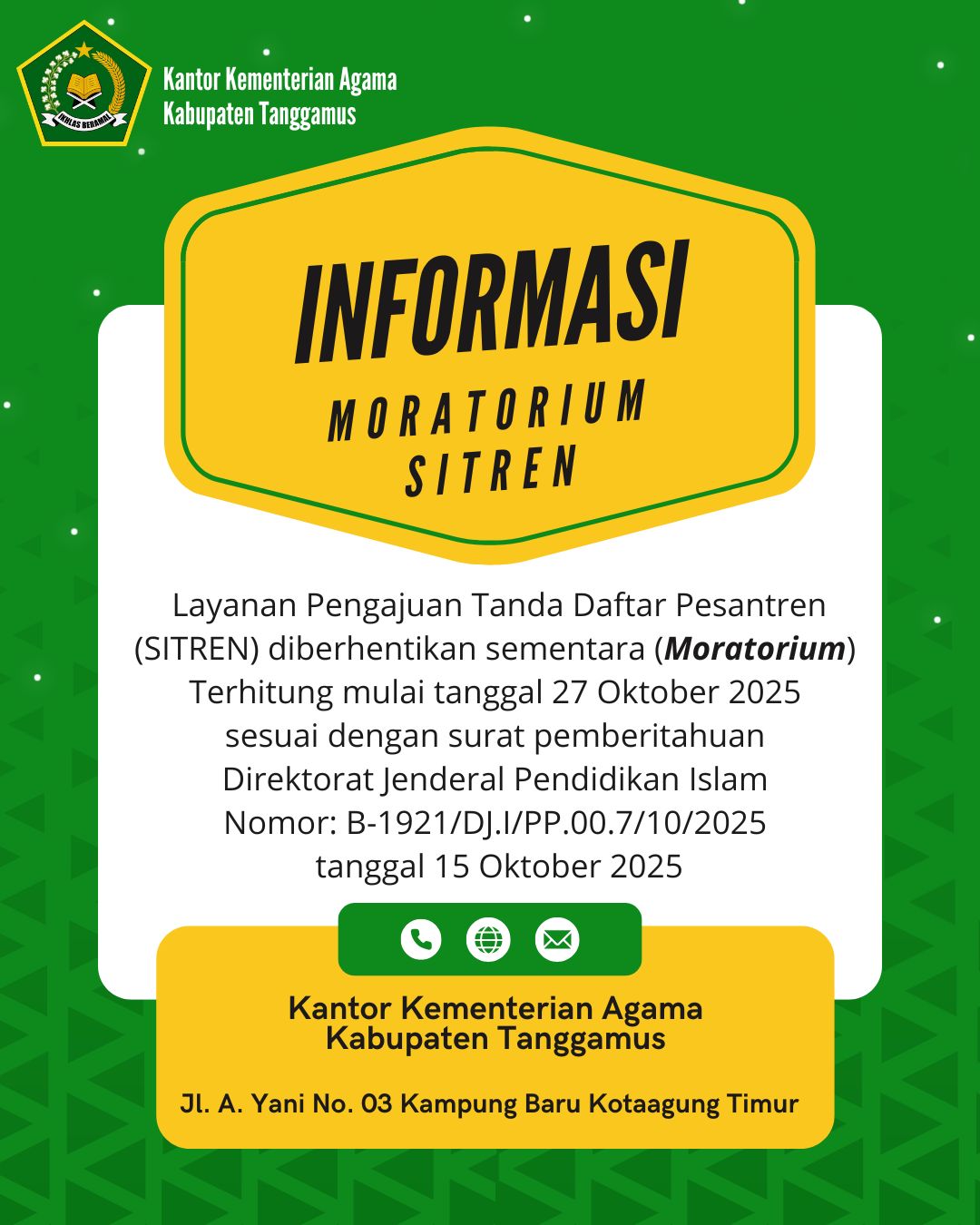 Informasi Moratorium Sitren